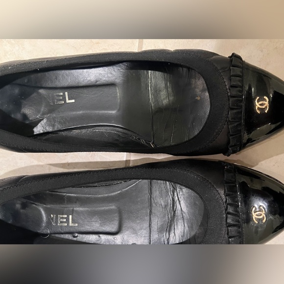 Chanel ballet flats. Black leather. Size 40.5. - Picture 2 of 7